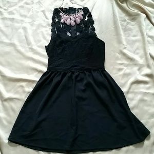 Short black lace dress